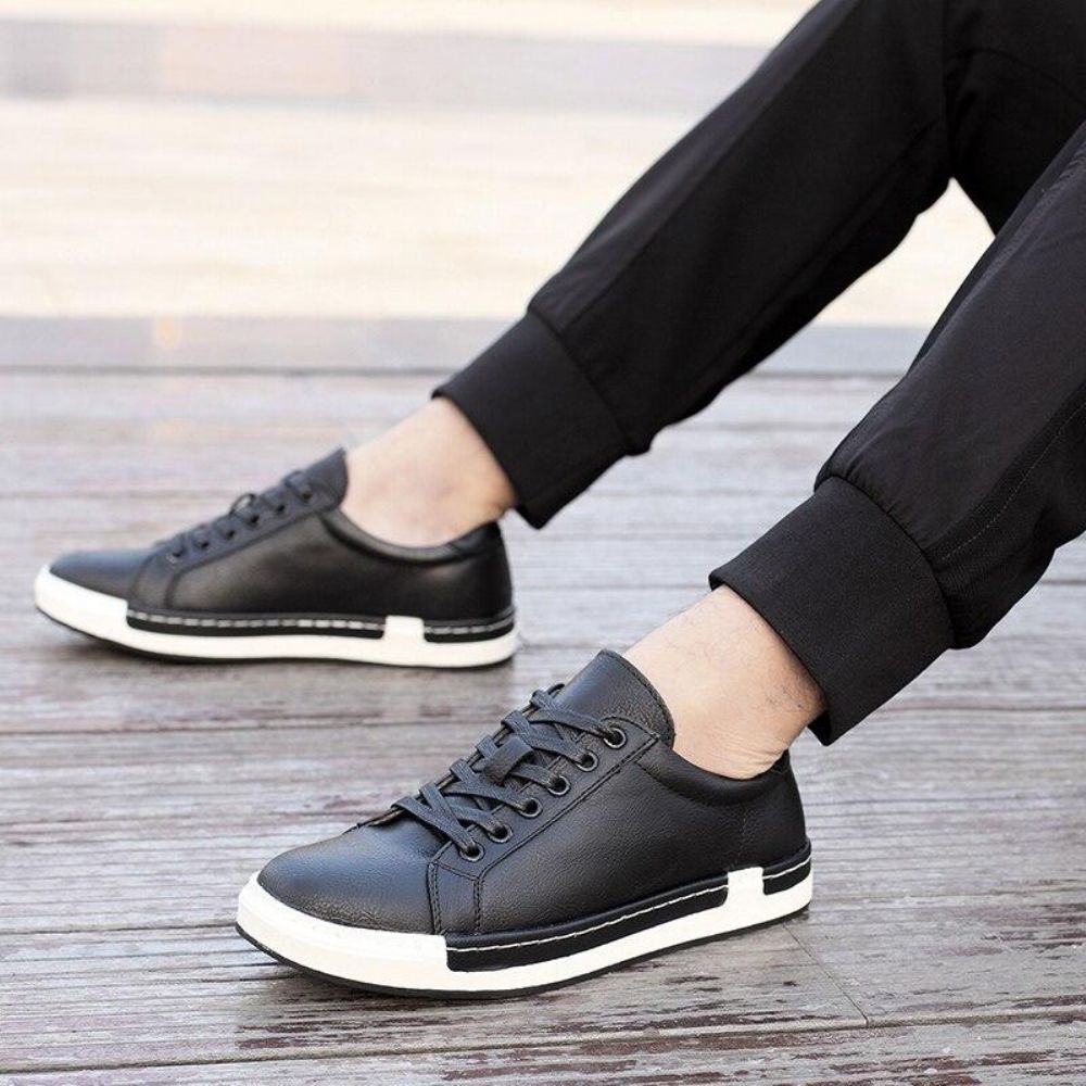Leather Flate Herresko Casual Sko