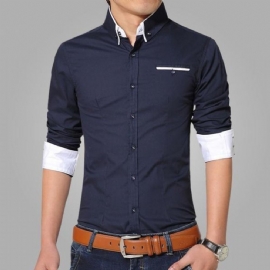 Cotton Slim Fit Langermet Dress Shirt