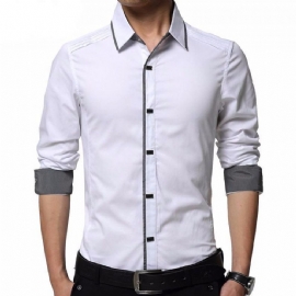 Høykvalitets Slim Fit Dress-skjorte For Menn