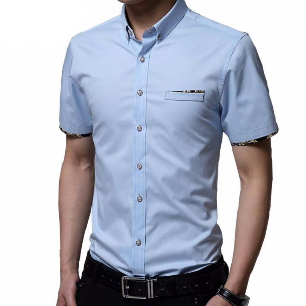 Kortermet Slim Fit Bomullsskjorte