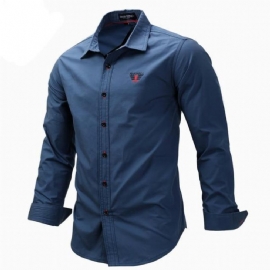 Solid Color Slim Fit Business Dress Shirt